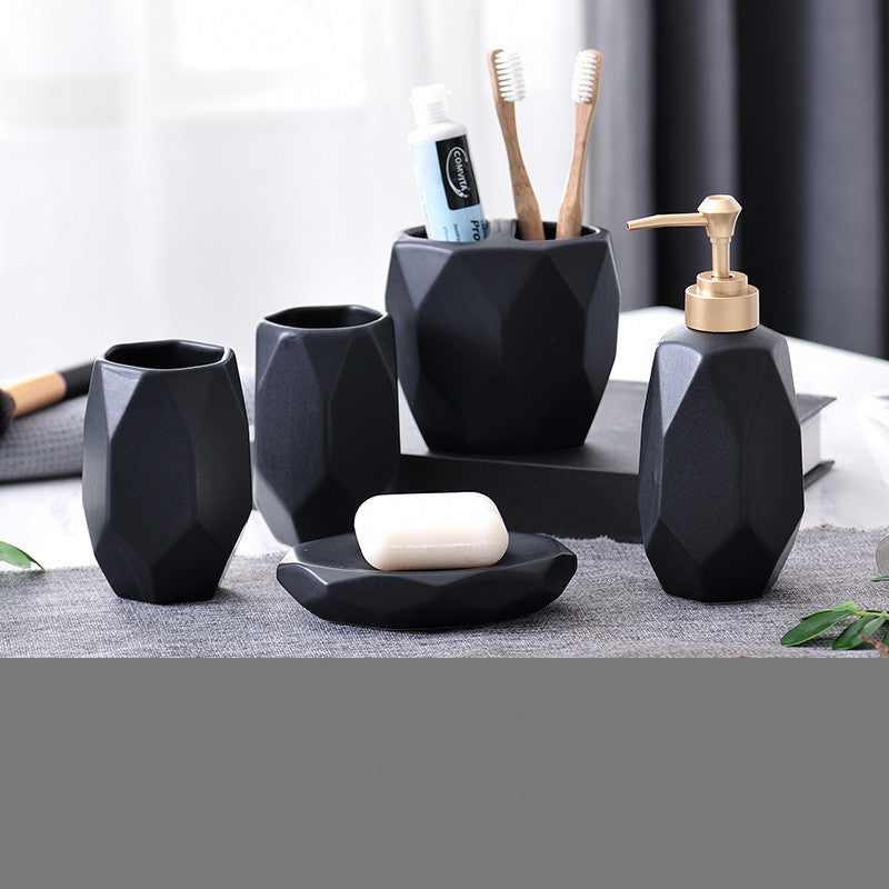 Badezimmer-Set im Diamantenmuster