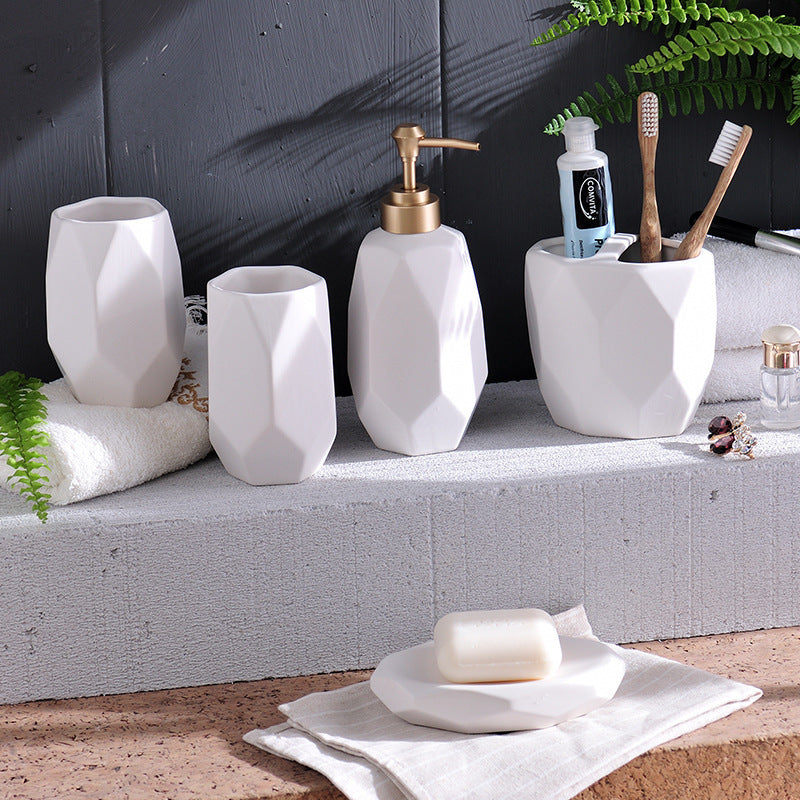 Badezimmer-Set im Diamantenmuster