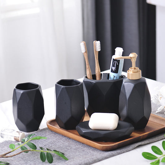 Badezimmer-Set im Diamantenmuster